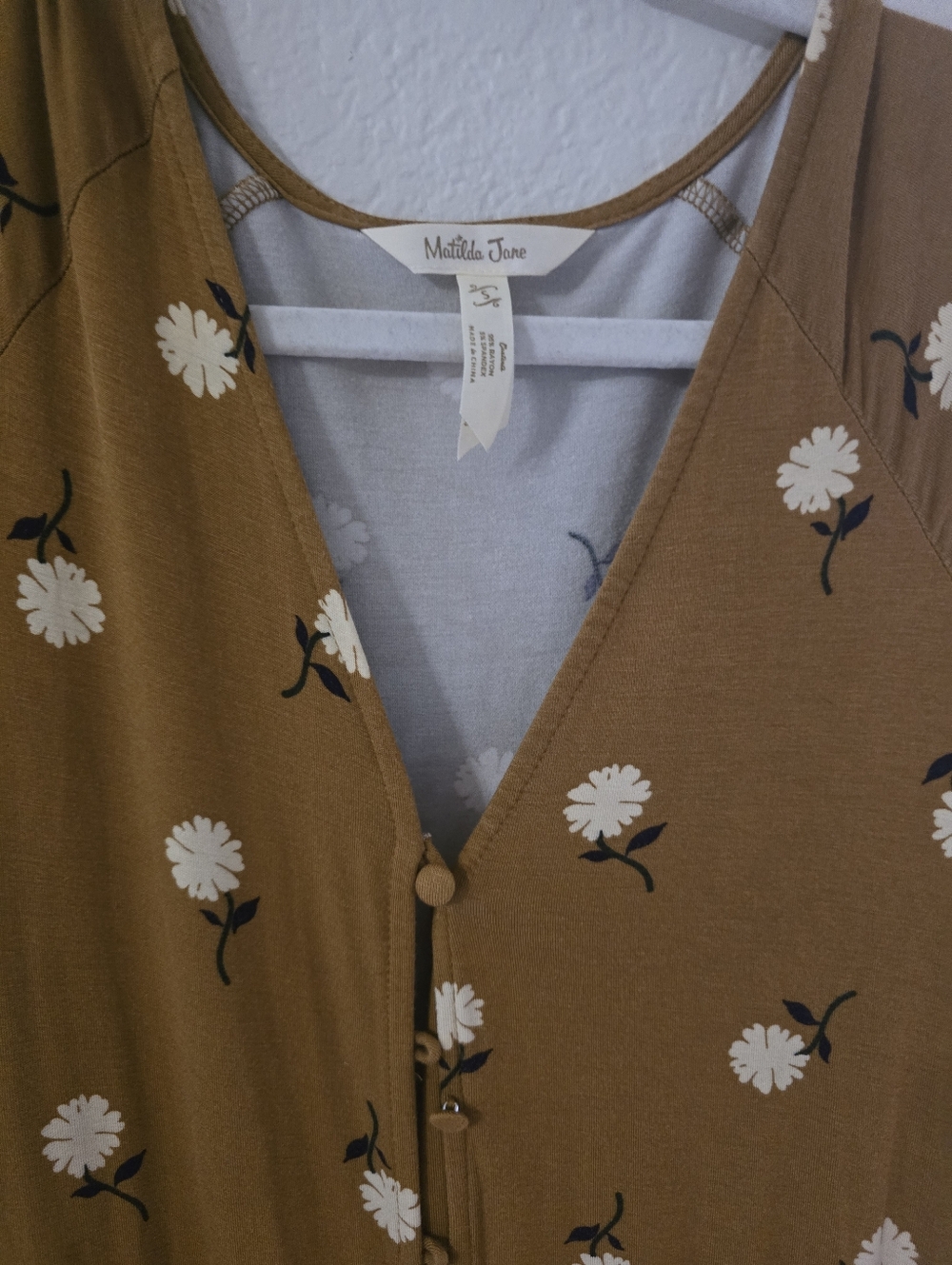 Matilda Jane Brown Floral Jumpsuit with Cream Accents